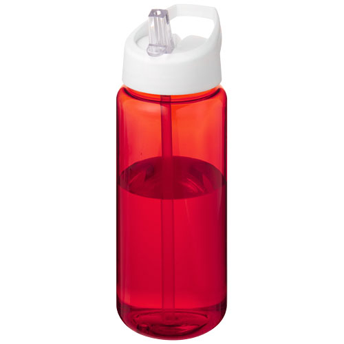 Bouteille de sport à personnaliser de 600 ml H2O Active® Octave Tritan™ Rouge / Blanc